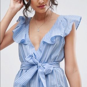 ASOS Striped Beach Dress with Structured Frill 6